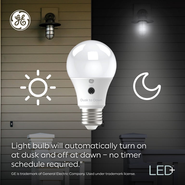 GE LED+ Dusk to Dawn A19 Security Bulbs, 60W, 2-Pack photo 4