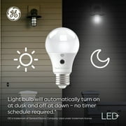 GE LED+ Dusk to Dawn LED Light Bulbs, 60 Watt, Soft White, Candle Bulbs, Small Base, 2pk