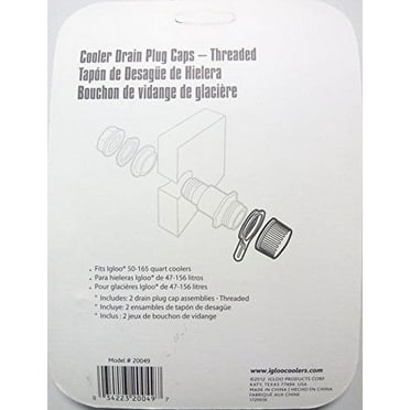 Igloo Tethered Drain Plug Caps, White
