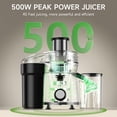 thumbnail image 4 of Juicer Machine, 500W Centrifugal Juicer Extractor with 3 Speed & Wide Mouth 3” Feed Chute for Fruit Vegetable, High Yield Juicer Included Cleaning Brush for Easy to Clean, Black, 4 of 5