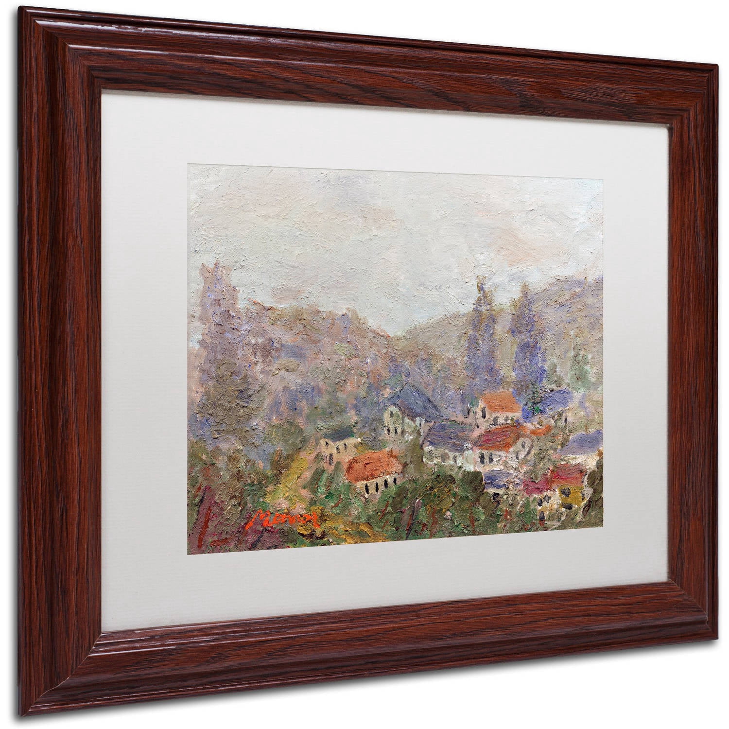 Trademark Fine Art "Misty Morning" Canvas Art by Manor Shadian White Matte, Wood Frame