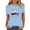 Blue(Style 39), variant on Spring Summer Cotton Tops for Women, Ladies Short Sleeve Round Neck Casual Independence Day Printed T-Shirt