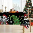 thumbnail image 4 of Christmas Jack Oval Tablecloth 52 x 70 Inch, Black Xmas Tree Decorative Cloth Dining Table Cover, Winter Holiday Snowflake Dinner Party Picnic Decoration, 4 of 6