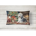 thumbnail image 2 of Bearded Collie Christmas Fabric Decorative Pillow 12 in x 16 in, 2 of 4