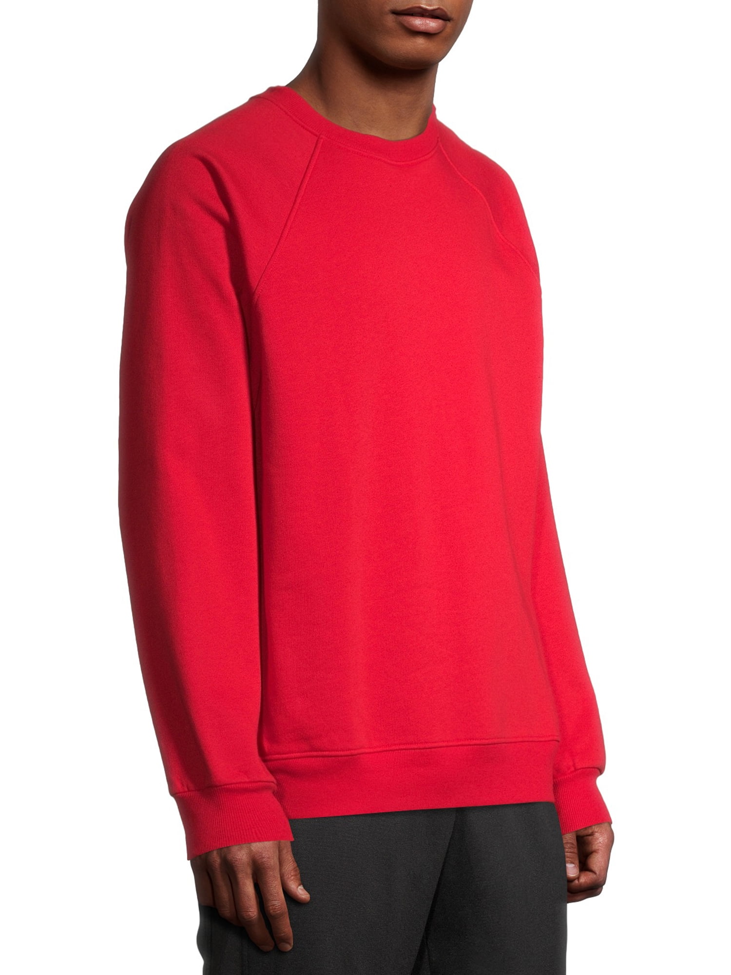 Athletic Works Men's Fleece Raglan Crew Sweatshirt, up to Size 2XL