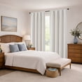thumbnail image 2 of MKHILL Aether 108 Inch Long Natural Blackout Curtains for High Ceilings Loft Tall Windows, 2 Panels Thermal Insulated Room Darkening Drapes, Each 50"W x 108"L, Natural, 2 of 11
