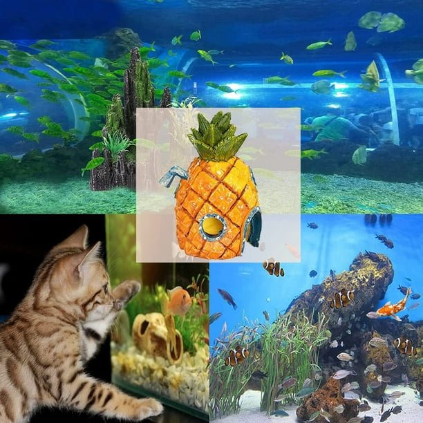 Décorations pour Aquarium, Ornement Aquarium de Maison Ananas de