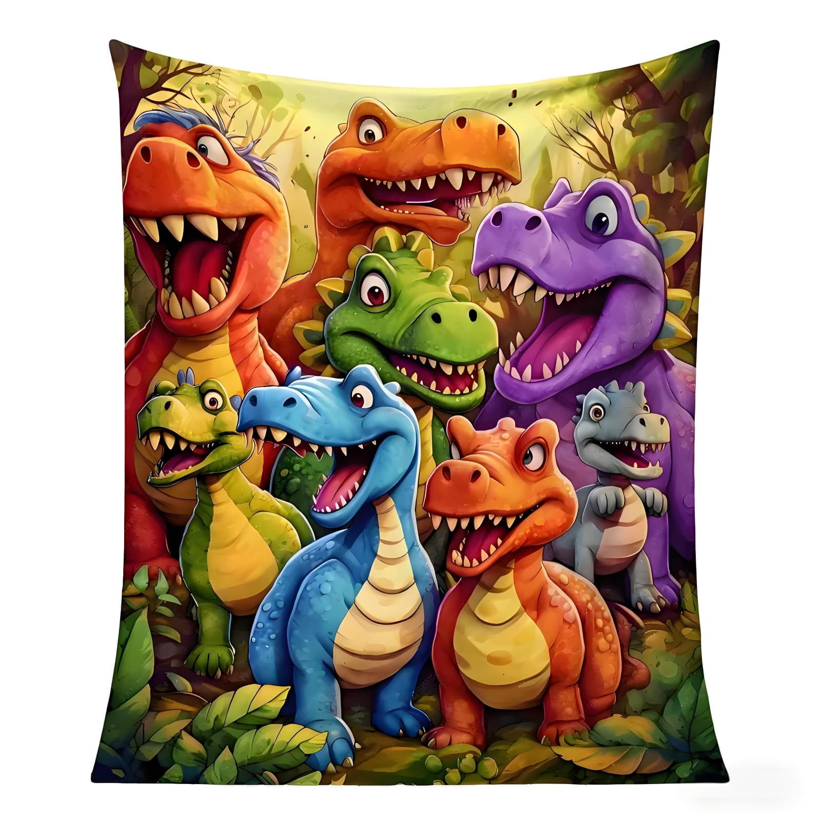 2026 New Dinosaur Blanket for Boys, Cute Smiling Dinosaurs Hd Digital Print Flannel for Boys and Girls, Contemporary Animal Theme, 50x60in
