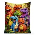 thumbnail image 2 of Cute Smiling Dinosaurs HD Digital Print Flannel,39"x27" 3D Dinosaur Blanket,Cozy,Soft,Warm, Dino Blanket for Man and Woman, Contemporary Animal Theme(27 * 39in), 2 of 8