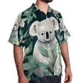 thumbnail image 2 of Koala Men's Short Sleeve Casual Printed Button Down Beach Shirts - Summer Fashion Tops, 2 of 6