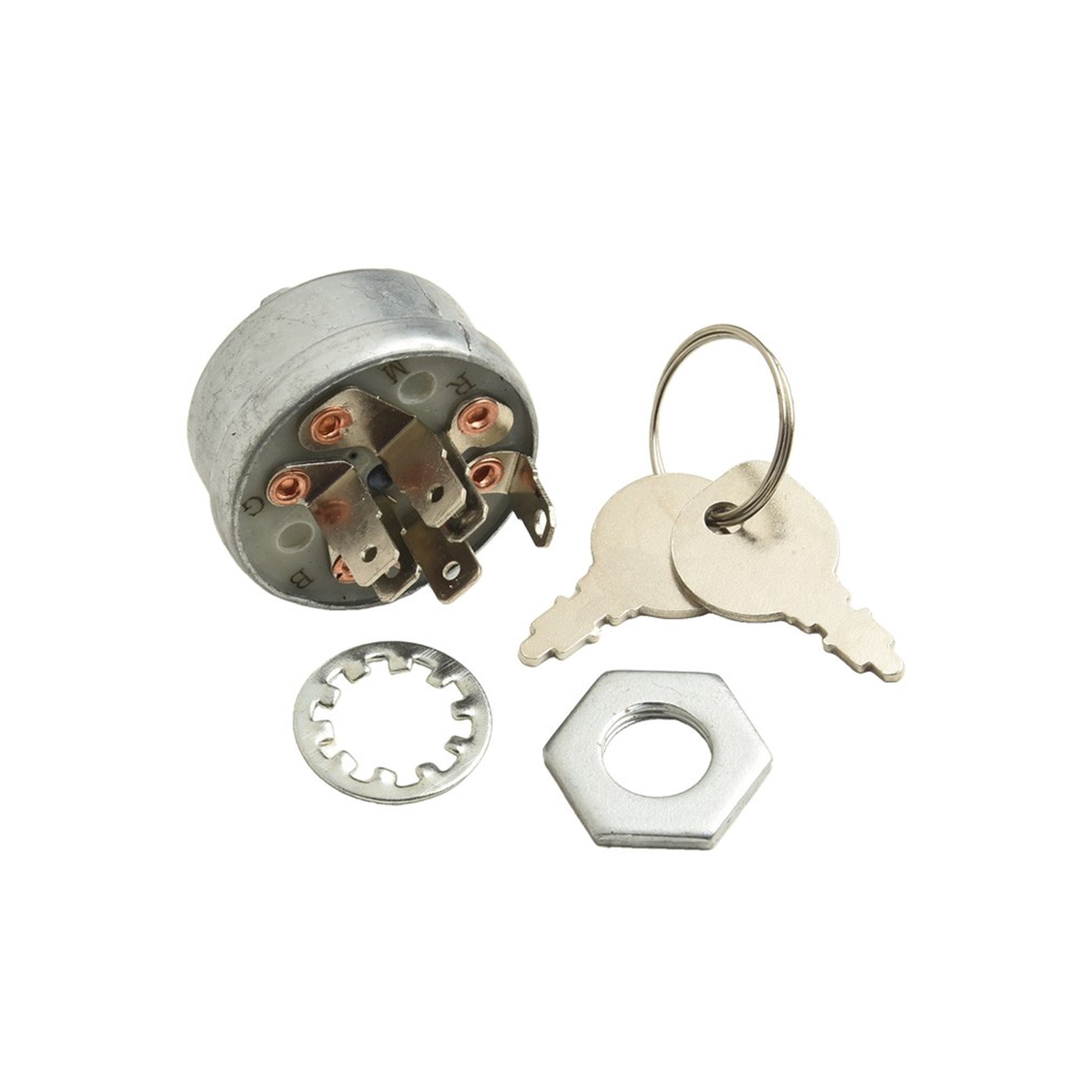 Ignition Switch with 2 Keys for AM38227 33-398 430-110 - Metal Construction, Easy Installation, Enhanced Safety Features, Dual Key Convenience, Silver, 6x4x4cm