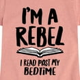 thumbnail image 3 of Instant Message - Rebel Read Past BedtI'me - Toddler And Youth Girls Short Sleeve Graphic T-Shirt, 3 of 6