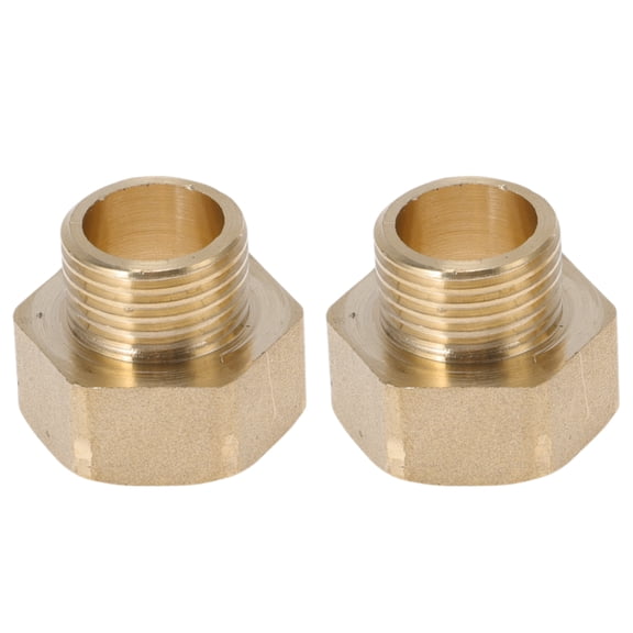 Unique Bargains Brass Pipe Fittings 3/4"Femalex1/2"Male Female to Male Nipple Adapter 1.06" Length 2 Pcs