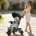 thumbnail image 2 of Qaba 6 in 1 Toddler Tricycle for 1-5 Years Old with Push Handle, Black, 2 of 10
