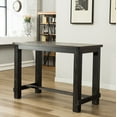 thumbnail image 2 of Leviton Antique Black Finished Wood 5-Piece Pub Set, Table with 4 Upholstered Barstools, Blue, 2 of 8