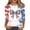 502_Light Blue, variant on MEICHEN 4th of July Women's Three Quarter Sleeve Shirt USA Patriotic Flag Graphic Print Top Summer 250th Anniversary Tops