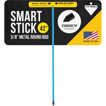 T&T Tools Smart Stick Metal Soil Probe - 42-Inch Long Metal Rod with 3/8" Round Rod - Heavy Duty Ground Penetrating Tool - T-Handle Probing Rod for Locating, Plumbing, Landscaping & Gardening Tools