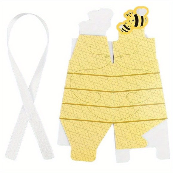 CHUANK Ensemble 30 Pcs Boîte à Bonbons Abeille avec Nœud Papillon pour Cadeau de Shower de Bébé Baptême Christening Anniversaire Décoration de Fête