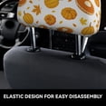 thumbnail image 4 of Kdxio Pumpkin Maple Leaves Pattern Print 2 Piece Car Head Rest Covers Set Auto Front/Rear Seats Headrest Cover Universal Fit Most Cars,Sedan, SUV, 4 of 9