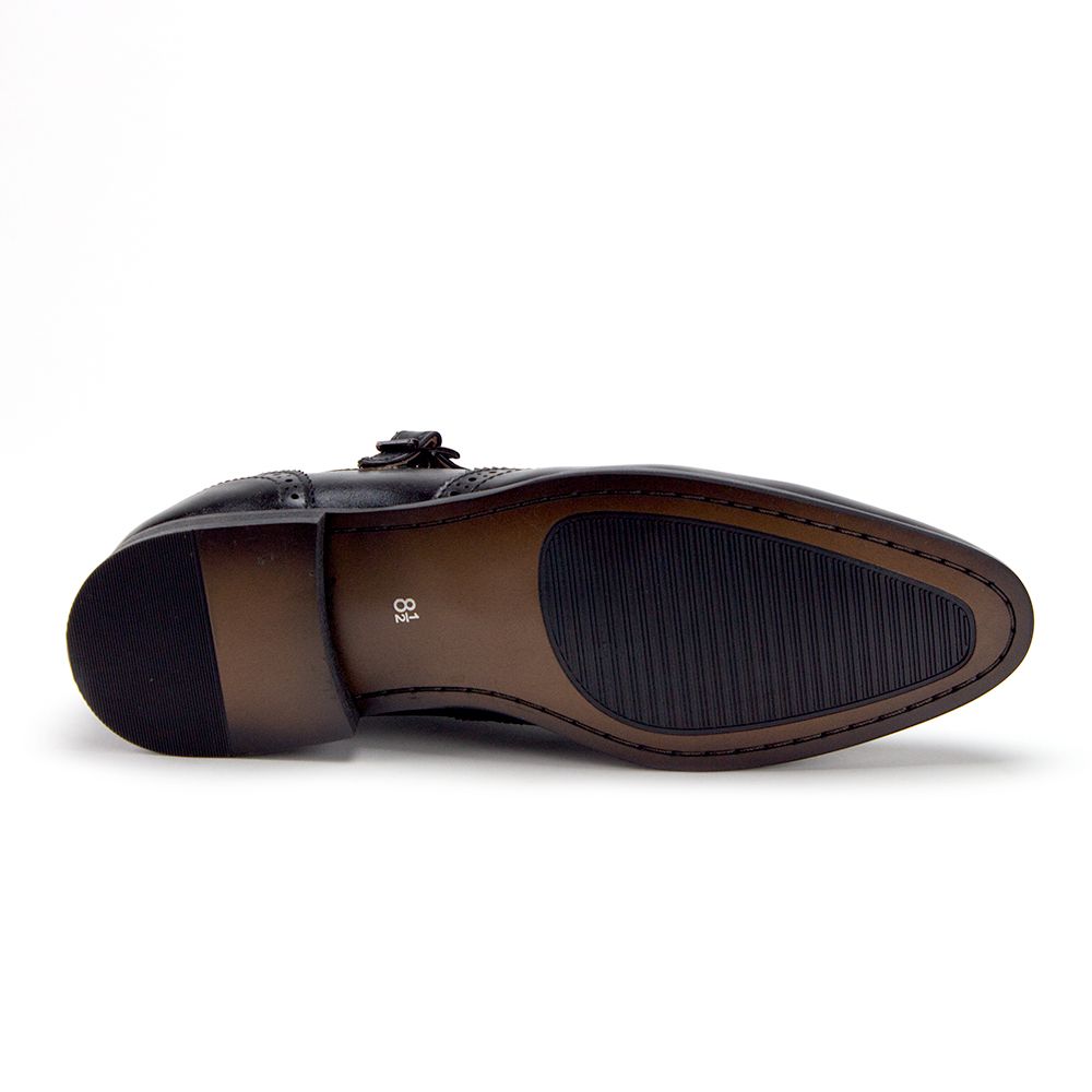 Men's C-360 Single Monk-Strap Wing Tip Dress Loafer Shoes, Black, 8.5 - image 3 of 4