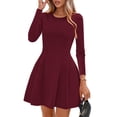 thumbnail image 1 of Vestido PRETTYGARDEN Otoño 2025 Manga Larga Mini Vino Rojo XL, 1 of 8