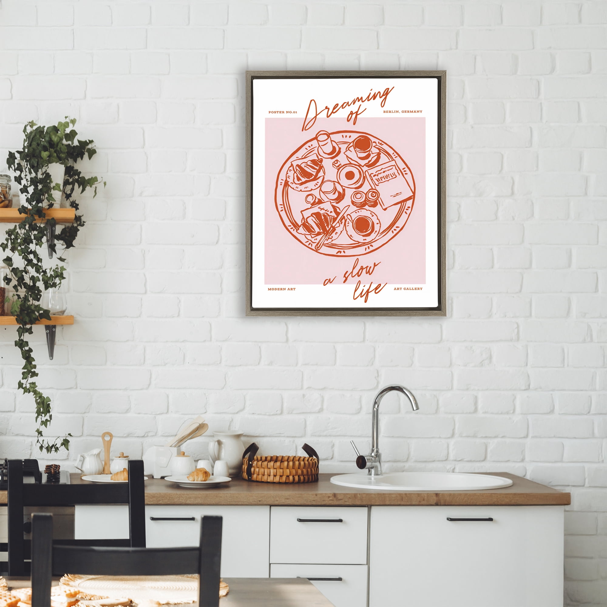 Stupell Industries Dreaming Of A Slow Life Brown Framed Floater Canvas Wall Art, design by The Prints Vibe