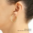 thumbnail image 3 of Tilo Jewelry 14K Yellow Gold Classic Polished Round Chunky Hoop Earrings 3mm Tube (30mm) for Women & Unisex, 3 of 8