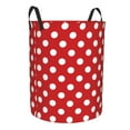 thumbnail image 2 of Bingfone Red Polka Dot Waterproof Foldable Laundry Hamper Bucket With Handles For Storage Bin,Clothes Hamper (Medium), 2 of 8