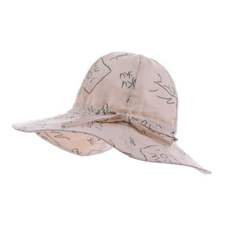 

YWDJ Toddler Kids Summer Print Pattern Outdoor Kids Sun Beach Fisherman Hat Beige 51