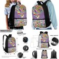 thumbnail image 2 of ZUXONGSY Hippie Hummingbird Daisy Flower Print Backpack Set for Girls Boys Middle-School Elementary Bookbags, 4Pcs School Bag with Lunch Bag Pencil Case Water Bottle Holder for School Travel Outdoor, 2 of 6