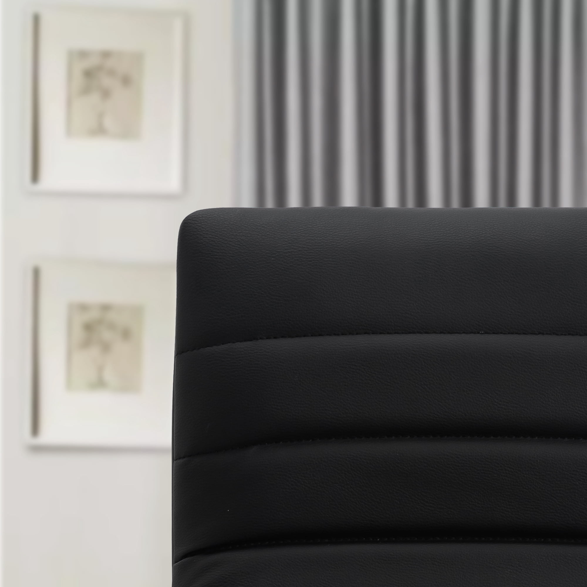 Set of 2 Bar Chairs Height Adjustable Counter Bar Stools with Cushion Black