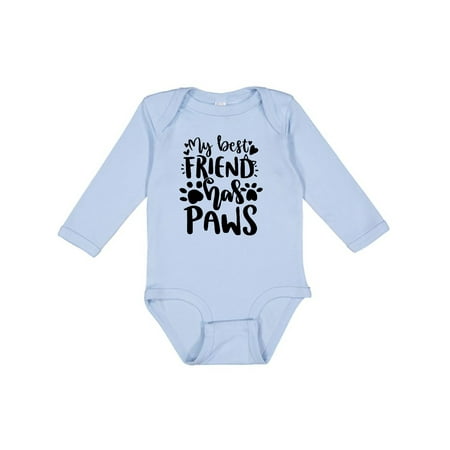 

Inktastic Cat Lover My Best Friend Has Paws Gift Baby Boy or Baby Girl Long Sleeve Bodysuit
