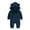 Navy, variant on KAOOCXU Boys Girl Comfort Bodysuit Long Sleeved Solid Color Hooded Crawlsuit Romper Jumpsuit Suitable Casual Formal Occasions