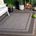 thumbnail image 2 of SAFAVIEH Courtyard Agnes Bordered Indoor/Outdoor Area Rug, Beige/Black, 6'7" x 9'6", 2 of 15