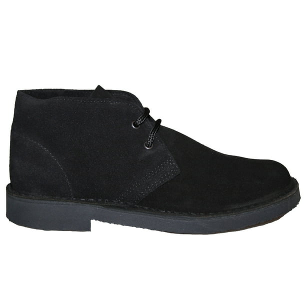 Black leather desert boots womens top