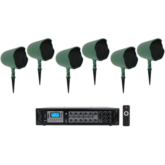 6 JBL GSF6-GN 6.5" Landscape Ground Stake/Wall Mount 70v Commercial Speakers Amp
