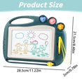 thumbnail image 3 of Double-Sided Drawing Board for Kids with Sliding Eraser, Durable BPA-Free Plastic and Colorful Sections, Learning Tool for Toddlers‘ Creativity and Easy Clean-Up (Green), 3 of 8