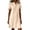 Beige, variant on Dresses for Women, Women's Casual T Shirt Dress, Button Short Sleeve Dresses, Henley Neck Eyelet Trim A Line Mini Length, for Beach Vacation Resort Travel Daily Wear