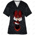 thumbnail image 4 of Uniforme de enfermera de verano con estampado de Mickey Mouse de Disney, ropa de trabajo para dentistas, salones de belleza y tiendas de mascotas, camisetas con cuello en V y bolsillos, 4 of 5