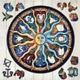 thumbnail image 4 of Juguete de bloques de construcción tridimensional de madera irregular con forma de animal alienígena, rompecabezas de elefante azul, juguete de moda nacional para niños, 4 of 5
