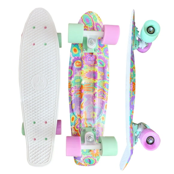 JS Roller Patineta penny board de 22 pulgadas para niños, adultos con llantas de goma y superficie antiderrapante Paises Bajos