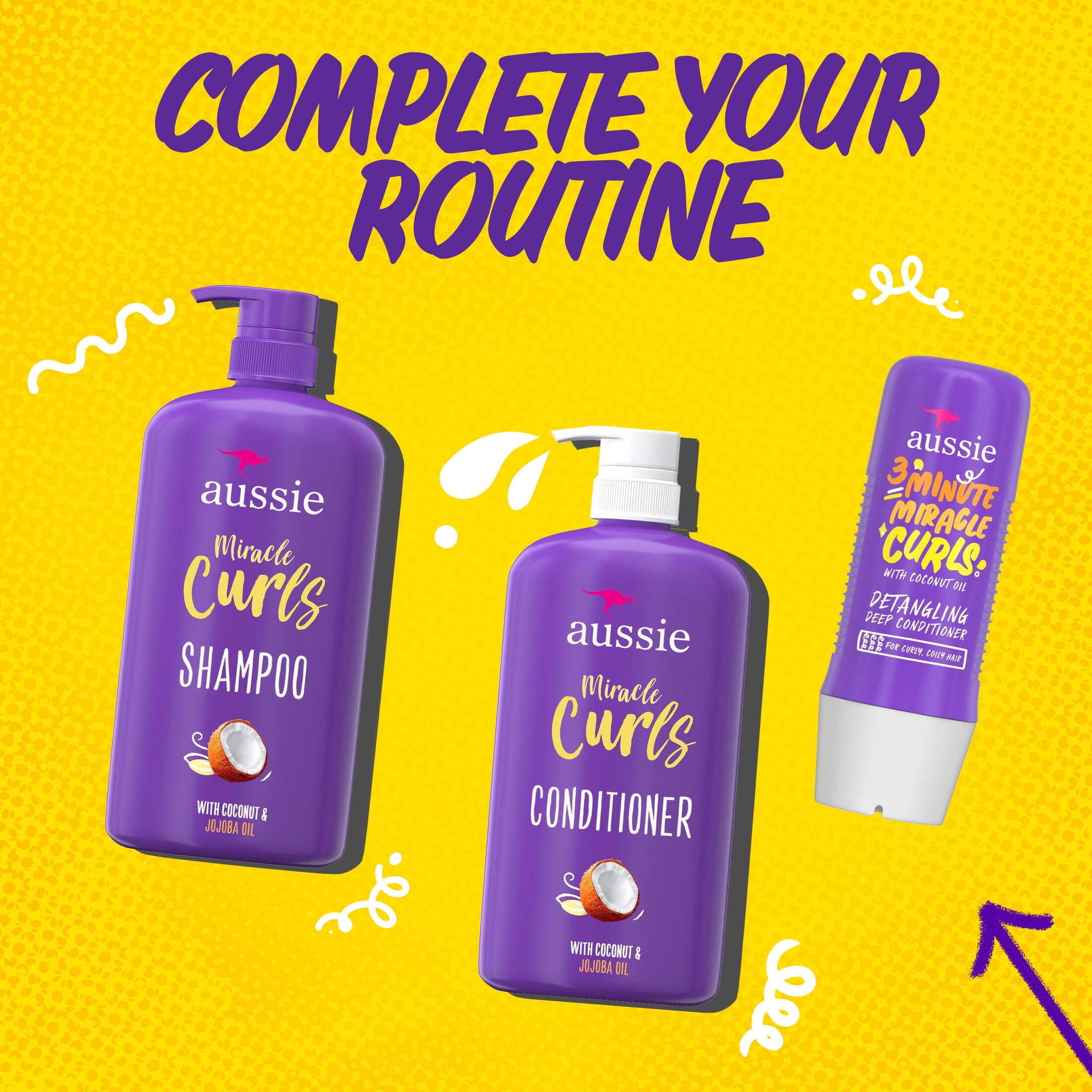 (4 pack) Aussie 3 Minute Miracle Curls Detangling Deep Conditioner 8 fl oz
