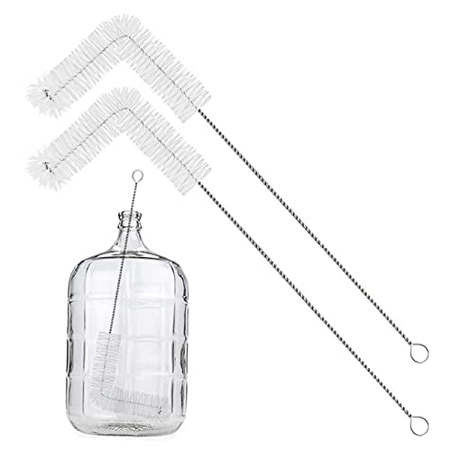 6 2 Pieces 30 Inch Carboy Brush Nylon 5 Gallon Carboy Brush Carboy Cleaning Brush Carboy Bottle Brush for 1 3 5 6.5 Gallon Glass Carboy Fermenter Wine Making Beer Brewing Bottle Cleaning 