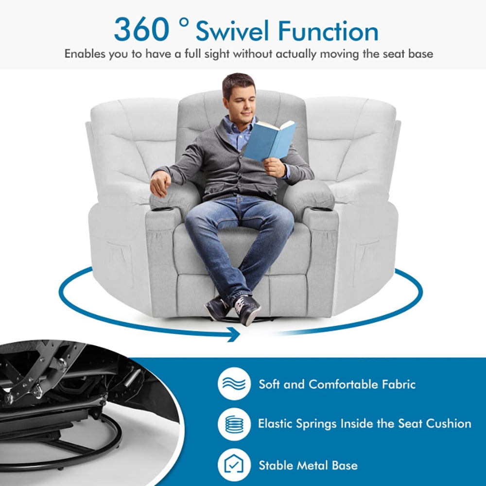 Finihen Massage Recliner Chair, Massage Rocking Recliner Chair with Heat and Vibration, for Living Room, Bedroom, Gray Finihen Massage Recliner Chair, Massage Rocking Recliner Chair with Heat and Vibration, for Living Room, Bedroom, Gray