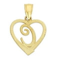 thumbnail image 5 of 10k Real Solid Two Tone Gold Heart Initial Pendant with Letter C for Necklace, Letter C Charm for Her, 5 of 6
