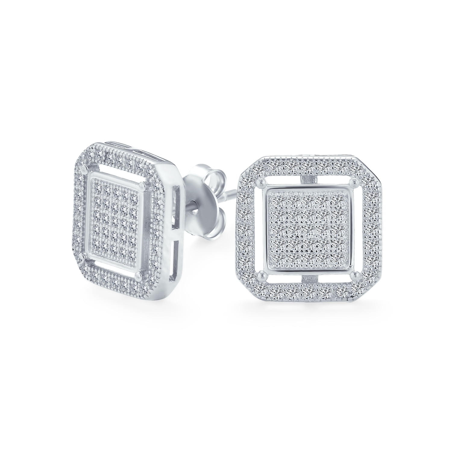 Glitzs Jewels Sterling Silver Cubic Zirconia Wedding Set Ring 6mm