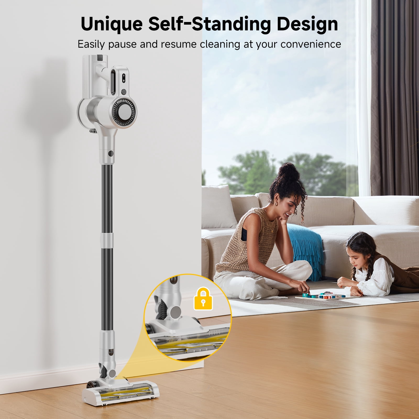 Yoomi Cordless Vacuum Cleaner, 8 in 1 Lightweight Handheld&Stick Vacuum for Home Hard Floor Carpet Pet Hair