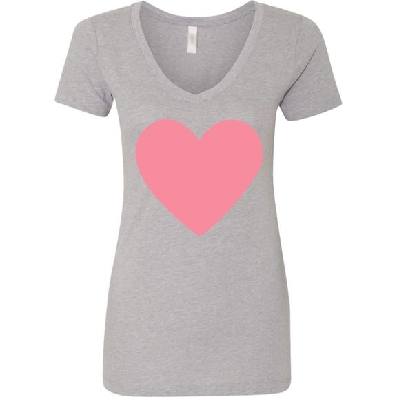 Inktastic Pink Valentine's Day Heart Women's V-Neck T-Shirt