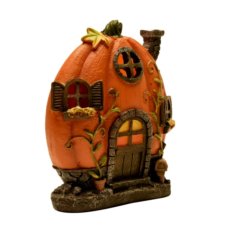 LED Mini Light Up Pumpkin House Fairy Garden Miniature Halloween Dollhouse Decor LED Mini Light Up Pumpkin House Fairy Garden Miniature Halloween Dollhouse Decor