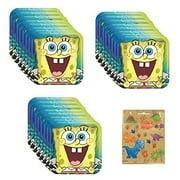 Spongebob Birthday Bash Pack - 24 Count Dessert Cake Plates - Party Supplies Bundle for Kids - Fun Cartoon Theme Celebration Set